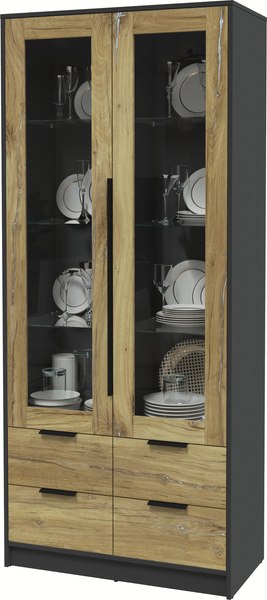 Шкаф с витриной Интерлиния Концепт КТ-ШВ2