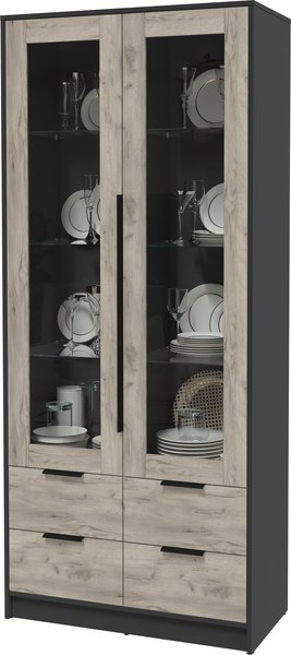 Шкаф с витриной Интерлиния Концепт КТ-ШВ2