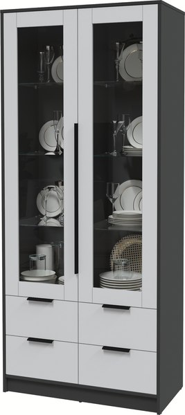 Шкаф с витриной Интерлиния Концепт КТ-ШВ2