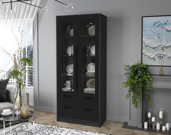 Шкаф с витриной Интерлиния Концепт КТ-ШВ2