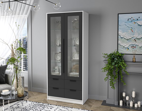 Шкаф с витриной Интерлиния Концепт КТ-ШВ2