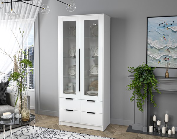 Шкаф с витриной Интерлиния Концепт КТ-ШВ2