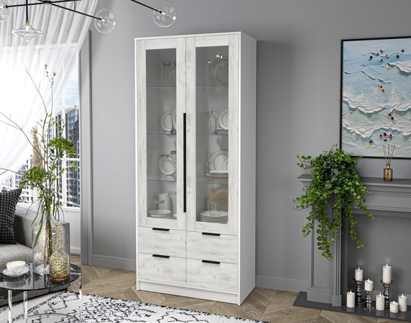 Шкаф с витриной Интерлиния Концепт КТ-ШВ2