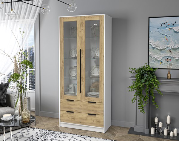 Шкаф с витриной Интерлиния Концепт КТ-ШВ2