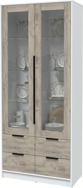 Шкаф с витриной Интерлиния Концепт КТ-ШВ2