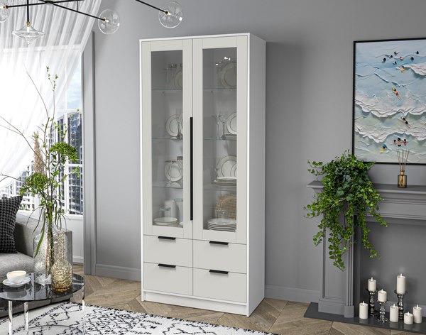 Шкаф с витриной Интерлиния Концепт КТ-ШВ2