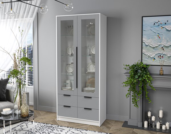 Шкаф с витриной Интерлиния Концепт КТ-ШВ2