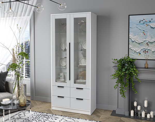 Шкаф с витриной Интерлиния Концепт КТ-ШВ2