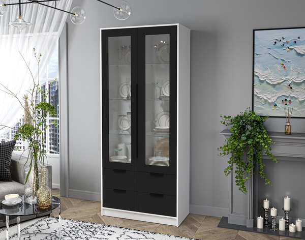 Шкаф с витриной Интерлиния Концепт КТ-ШВ2