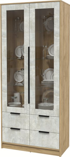 Шкаф с витриной Интерлиния Концепт КТ-ШВ2