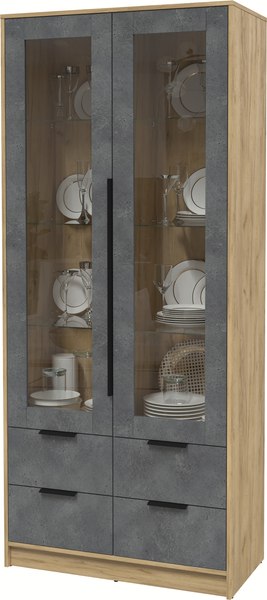 Шкаф с витриной Интерлиния Концепт КТ-ШВ2