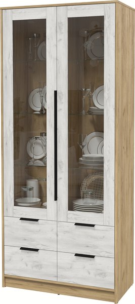 Шкаф с витриной Интерлиния Концепт КТ-ШВ2