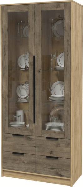 Шкаф с витриной Интерлиния Концепт КТ-ШВ2