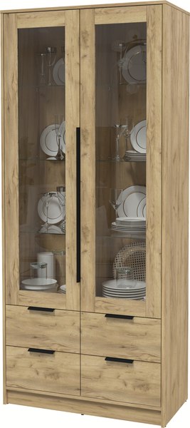 Шкаф с витриной Интерлиния Концепт КТ-ШВ2