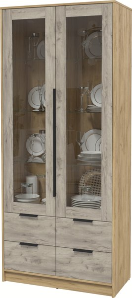 Шкаф с витриной Интерлиния Концепт КТ-ШВ2