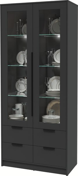 Шкаф с витриной Интерлиния Концепт КТ-ШВ2 с подсветкой