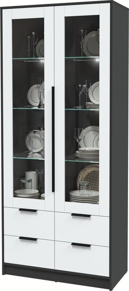 Шкаф с витриной Интерлиния Концепт КТ-ШВ2 с подсветкой