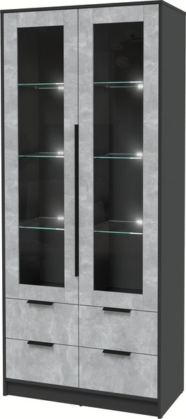 Шкаф с витриной Интерлиния Концепт КТ-ШВ2 с подсветкой - фото
