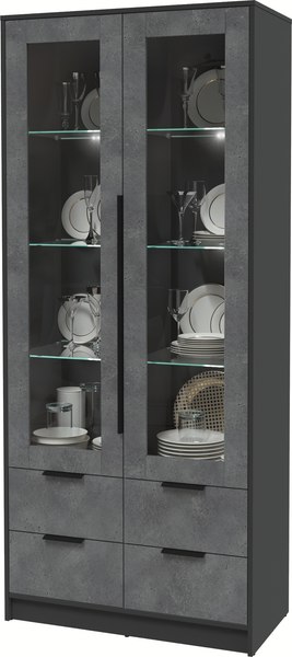 Шкаф с витриной Интерлиния Концепт КТ-ШВ2 с подсветкой