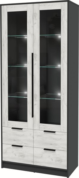 Шкаф с витриной Интерлиния Концепт КТ-ШВ2 с подсветкой - фото