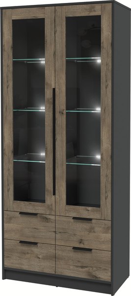 Шкаф с витриной Интерлиния Концепт КТ-ШВ2 с подсветкой - фото