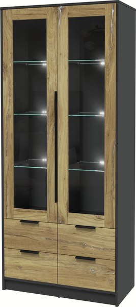 Шкаф с витриной Интерлиния Концепт КТ-ШВ2 с подсветкой - фото