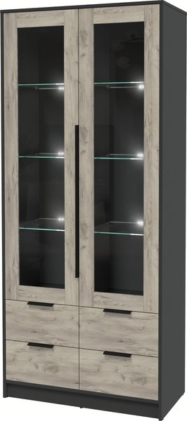 Шкаф с витриной Интерлиния Концепт КТ-ШВ2 с подсветкой - фото
