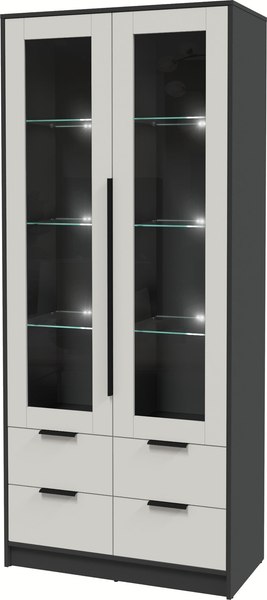 Шкаф с витриной Интерлиния Концепт КТ-ШВ2 с подсветкой - фото