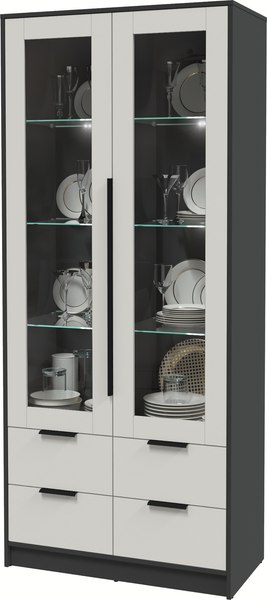 Шкаф с витриной Интерлиния Концепт КТ-ШВ2 с подсветкой