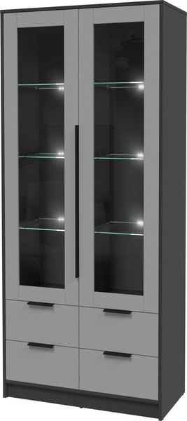 Шкаф с витриной Интерлиния Концепт КТ-ШВ2 с подсветкой - фото
