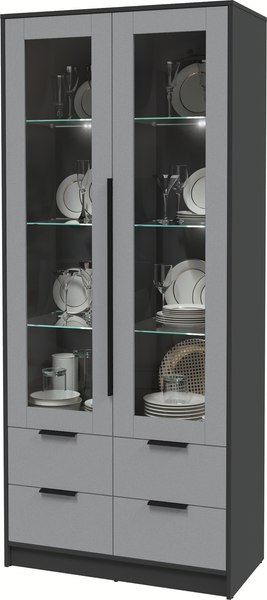 Шкаф с витриной Интерлиния Концепт КТ-ШВ2 с подсветкой