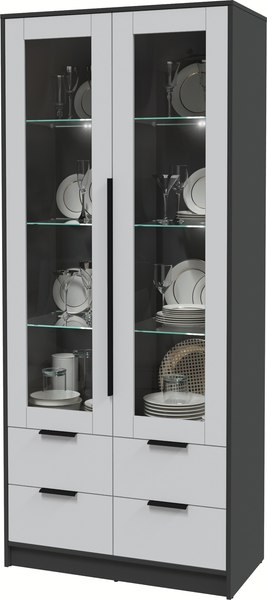 Шкаф с витриной Интерлиния Концепт КТ-ШВ2 с подсветкой