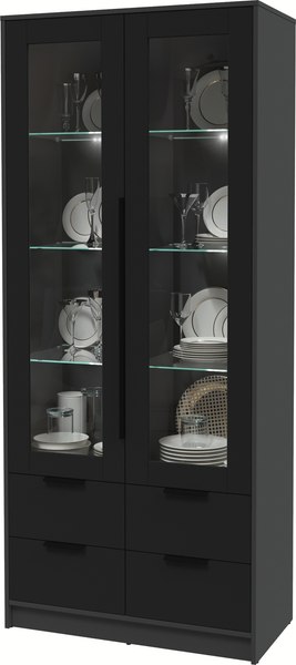 Шкаф с витриной Интерлиния Концепт КТ-ШВ2 с подсветкой