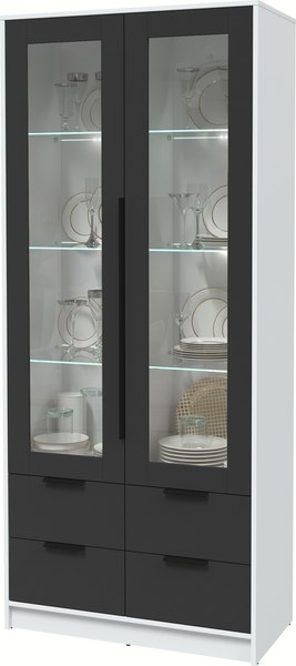 Шкаф с витриной Интерлиния Концепт КТ-ШВ2 с подсветкой