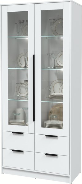 Шкаф с витриной Интерлиния Концепт КТ-ШВ2 с подсветкой