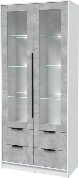 Шкаф с витриной Интерлиния Концепт КТ-ШВ2 с подсветкой - фото