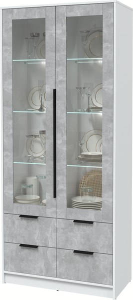 Шкаф с витриной Интерлиния Концепт КТ-ШВ2 с подсветкой