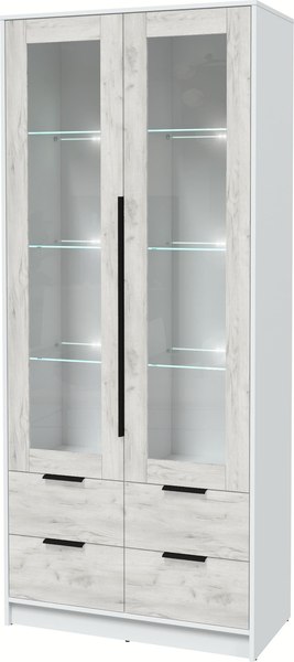 Шкаф с витриной Интерлиния Концепт КТ-ШВ2 с подсветкой - фото