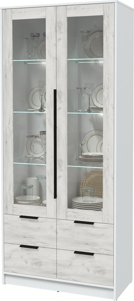 Шкаф с витриной Интерлиния Концепт КТ-ШВ2 с подсветкой