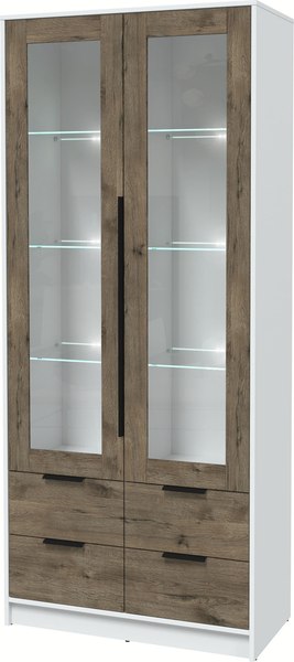 Шкаф с витриной Интерлиния Концепт КТ-ШВ2 с подсветкой - фото