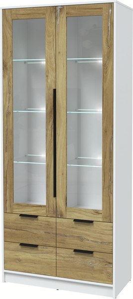 Шкаф с витриной Интерлиния Концепт КТ-ШВ2 с подсветкой - фото