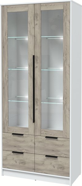 Шкаф с витриной Интерлиния Концепт КТ-ШВ2 с подсветкой - фото