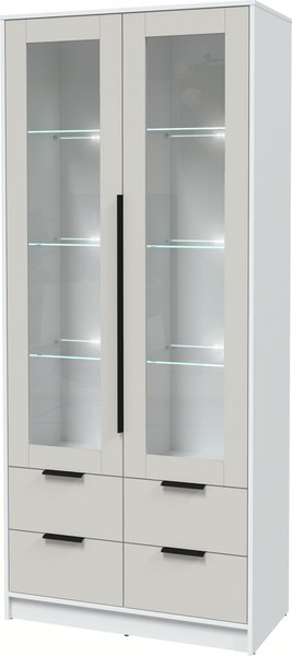 Шкаф с витриной Интерлиния Концепт КТ-ШВ2 с подсветкой - фото