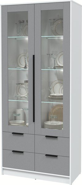 Шкаф с витриной Интерлиния Концепт КТ-ШВ2 с подсветкой