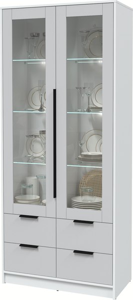 Шкаф с витриной Интерлиния Концепт КТ-ШВ2 с подсветкой