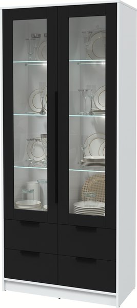 Шкаф с витриной Интерлиния Концепт КТ-ШВ2 с подсветкой