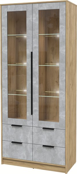 Шкаф с витриной Интерлиния Концепт КТ-ШВ2 с подсветкой - фото
