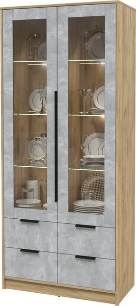 Шкаф с витриной Интерлиния Концепт КТ-ШВ2 с подсветкой