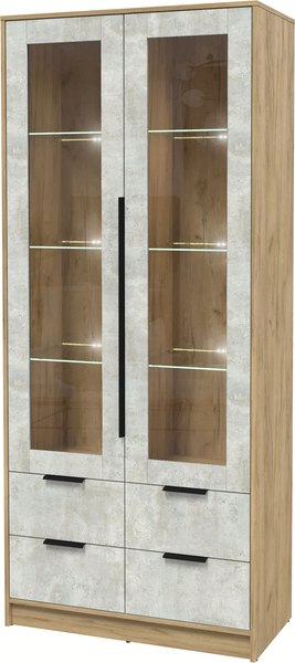 Шкаф с витриной Интерлиния Концепт КТ-ШВ2 с подсветкой - фото