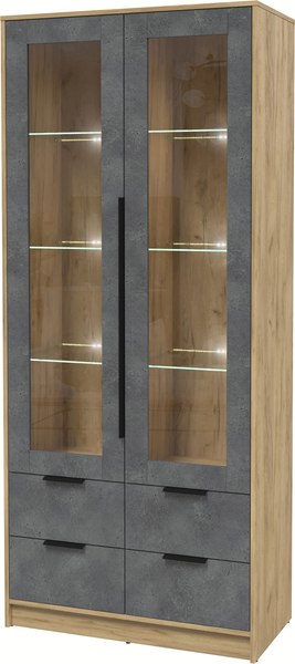 Шкаф с витриной Интерлиния Концепт КТ-ШВ2 с подсветкой - фото